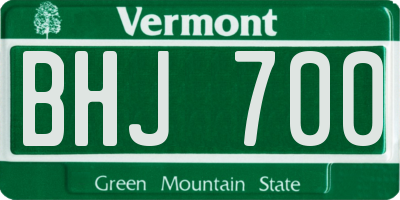 VT license plate BHJ700
