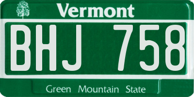 VT license plate BHJ758