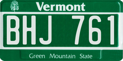 VT license plate BHJ761