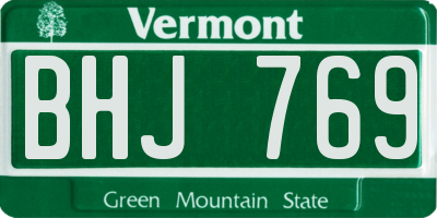 VT license plate BHJ769