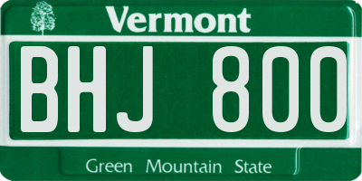 VT license plate BHJ800