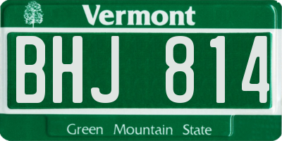 VT license plate BHJ814