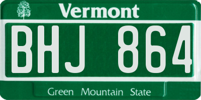 VT license plate BHJ864