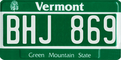 VT license plate BHJ869