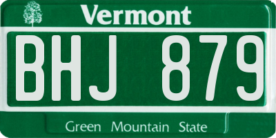 VT license plate BHJ879