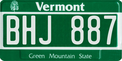 VT license plate BHJ887