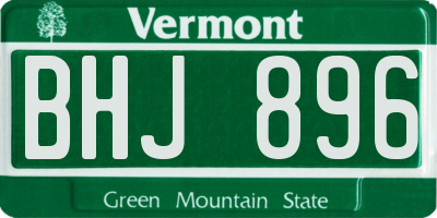 VT license plate BHJ896