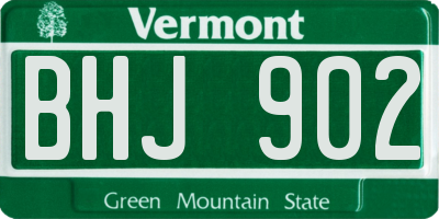 VT license plate BHJ902
