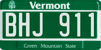 VT license plate BHJ911