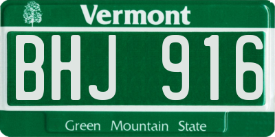 VT license plate BHJ916