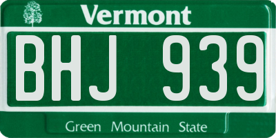 VT license plate BHJ939
