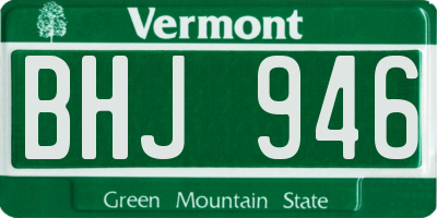 VT license plate BHJ946