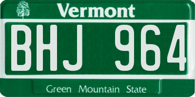 VT license plate BHJ964