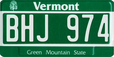 VT license plate BHJ974