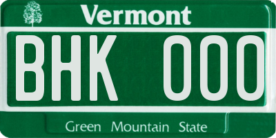VT license plate BHK000