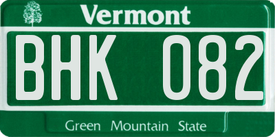 VT license plate BHK082