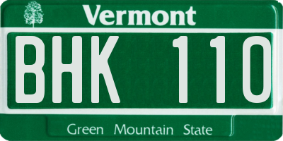 VT license plate BHK110