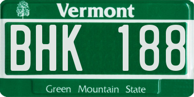 VT license plate BHK188