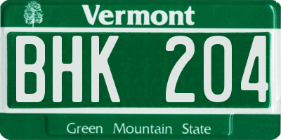 VT license plate BHK204
