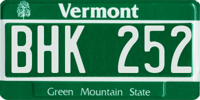 VT license plate BHK252