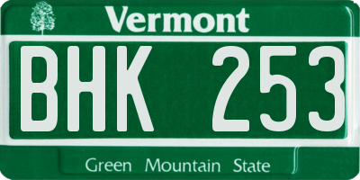 VT license plate BHK253