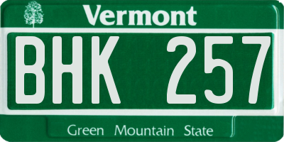 VT license plate BHK257