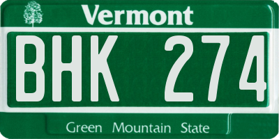 VT license plate BHK274