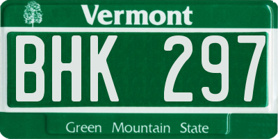 VT license plate BHK297