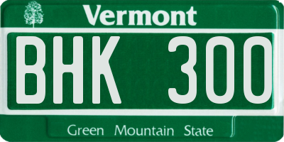 VT license plate BHK300