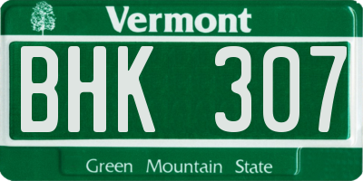 VT license plate BHK307