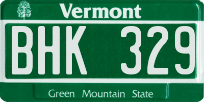 VT license plate BHK329