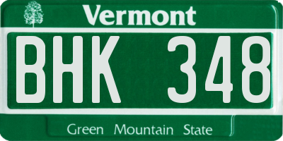 VT license plate BHK348