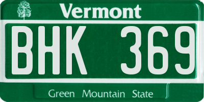 VT license plate BHK369