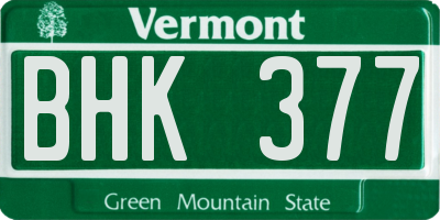 VT license plate BHK377