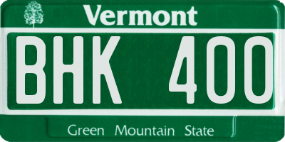VT license plate BHK400