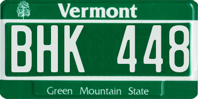 VT license plate BHK448