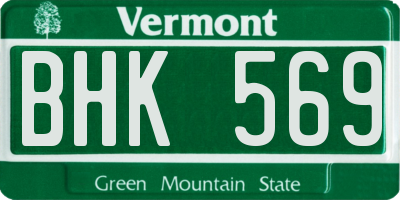 VT license plate BHK569