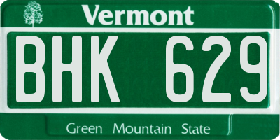 VT license plate BHK629