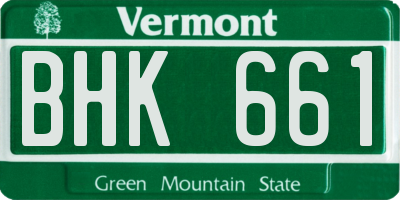 VT license plate BHK661