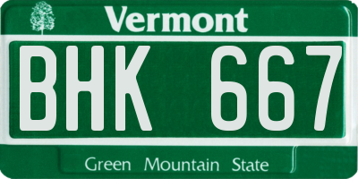 VT license plate BHK667