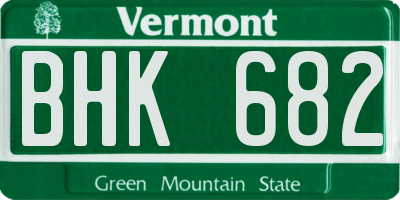 VT license plate BHK682