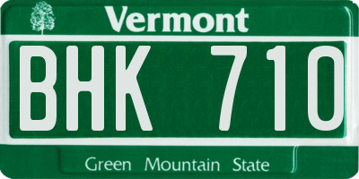 VT license plate BHK710