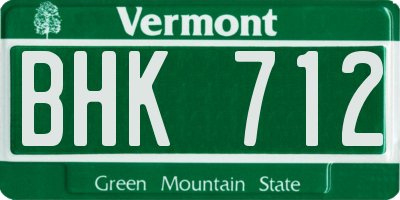VT license plate BHK712