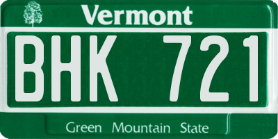 VT license plate BHK721