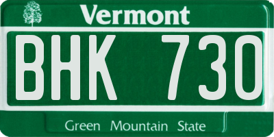 VT license plate BHK730