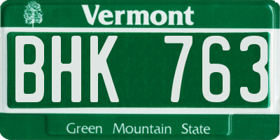 VT license plate BHK763