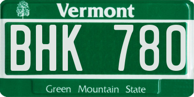VT license plate BHK780