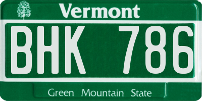VT license plate BHK786
