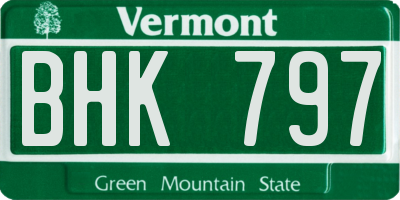 VT license plate BHK797