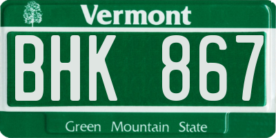VT license plate BHK867